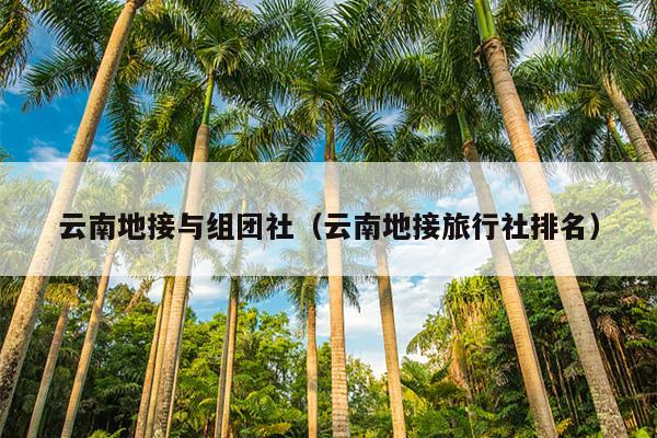 云南地接与组团社（云南地接旅行社排名）