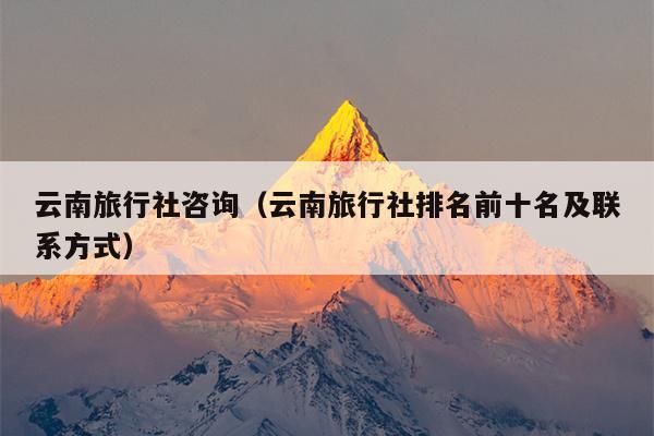 云南旅行社咨询（云南旅行社排名前十名及联系方式）