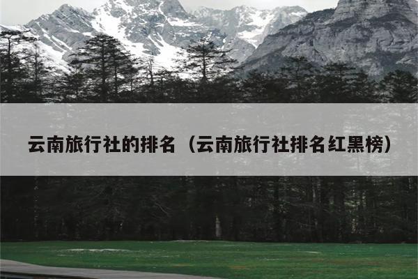 云南旅行社的排名（云南旅行社排名红黑榜）