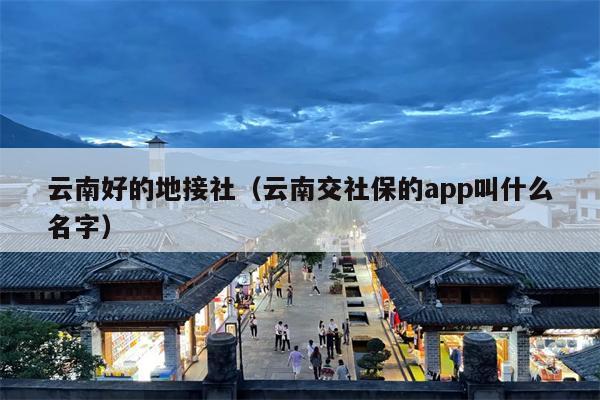 云南好的地接社（云南交社保的app叫什么名字）